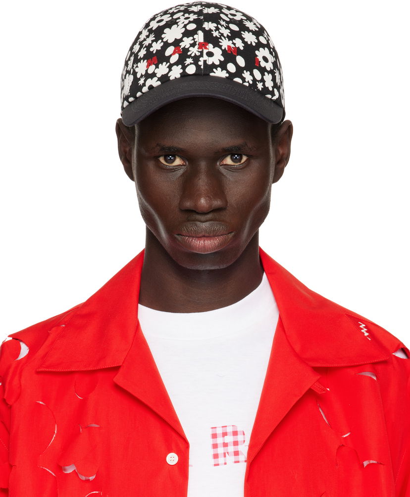Kapa Marni Marni Pop Fields Logo Baseball Cap Crna | CLZC0108PS UAC016