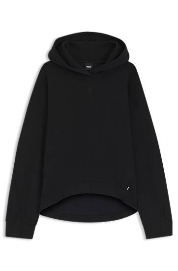 Dukserice BOSS Cotton-blend hoodie with Double B monogram Crna | 50550339