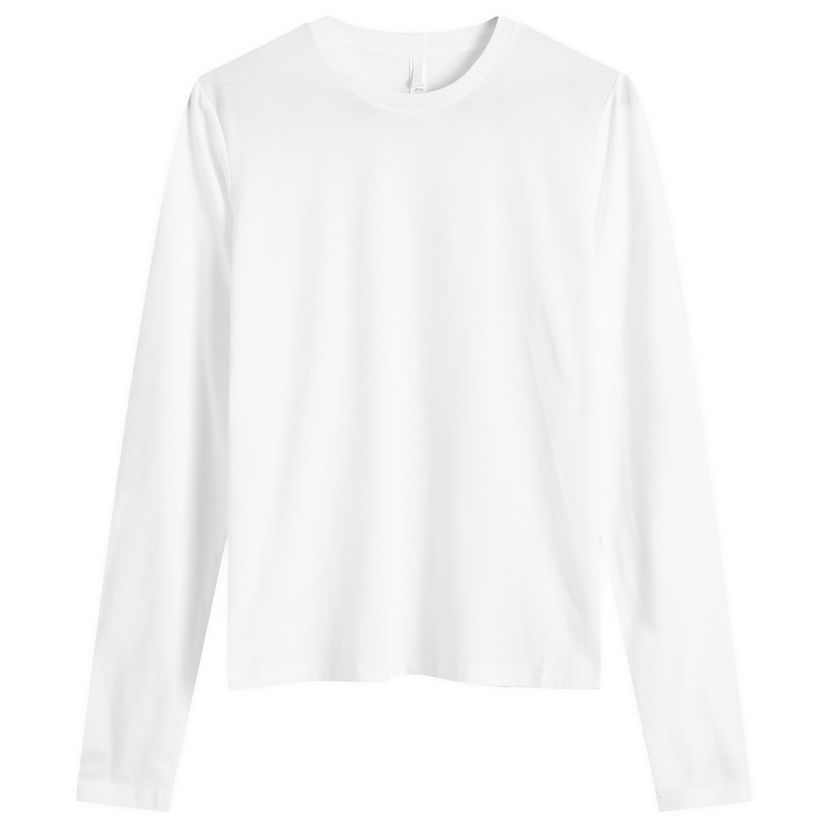 Majica kratkih rukava SKIMS Relaxed Fit Long Sleeve T-Shirt Bijela | LS-LST-6976W-SNOW