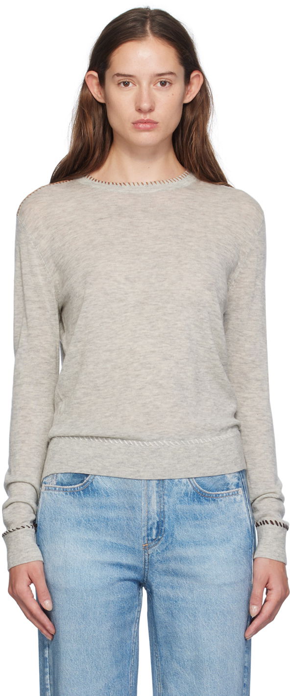 Džemper rag & bone rag & bone Indie Crewneck Sweater Siva | WAS24F045BG45