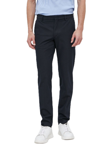 Hlače BOSS Slim-Fit Trousers In a Cotton Blend With Stretch Tamnoplava | 50487754
