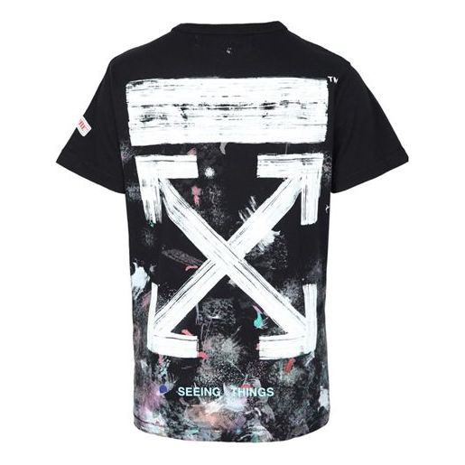 Majica kratkih rukava Off-White Splash Ink Loose Short Sleeve T-Shirt Crna | OMAA002F176200179901