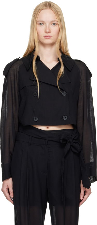 Trenčkot Helmut Lang Helmut Lang Cropped Trench Coat Crna | P01HW101, 0