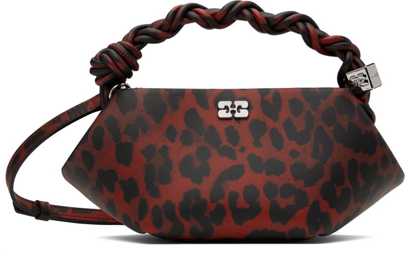 Ručna torbica GANNI Ganni Leopard Print Mini Bou Bag Crvena | A6628