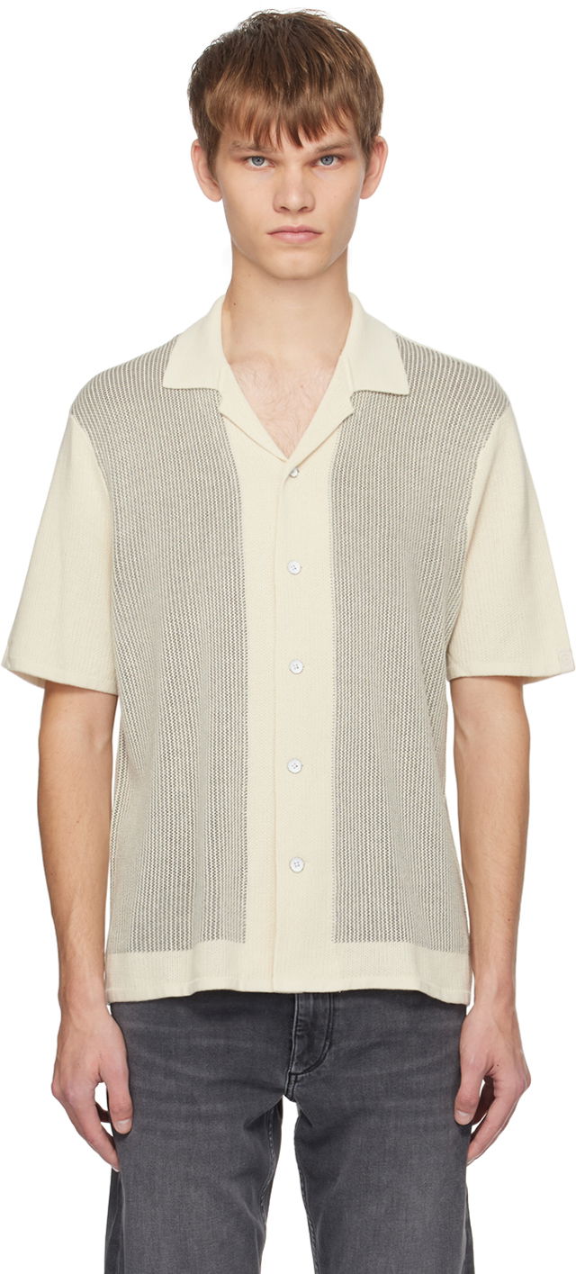 Košulja rag & bone Harvey Striped Knitted Shirt Bijela | MBS22S013KI13