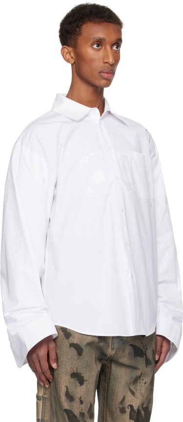 Košulja We11done We11done Twisted Sleeve Button-Up Shirt Bijela | WD-SH3-24-110-U-WH, 1