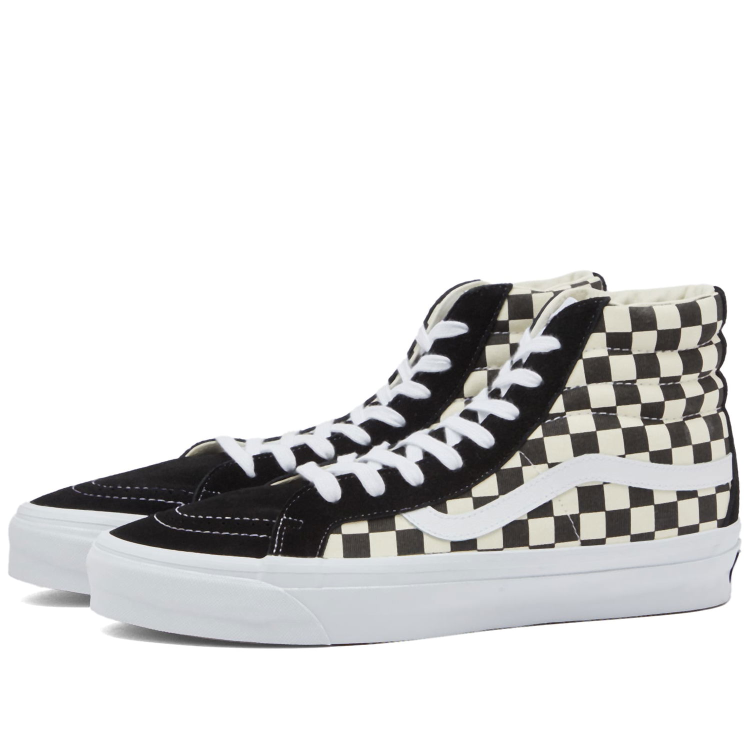 Tenisice i cipele Vans Men's Sk8-Hi Reissue 38 Sneakers in Lx Checkerboard Black/Off White, Size UK 10 | END. Clothing Crna | VN000CR02BO, 0