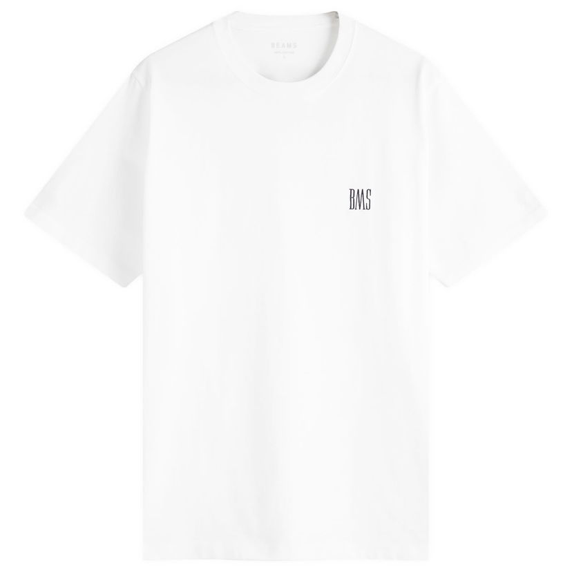 Majica kratkih rukava BEAMS BEAMS BMS Logo T-Shirt, Size Large Bijela | 1104-1321-803-01