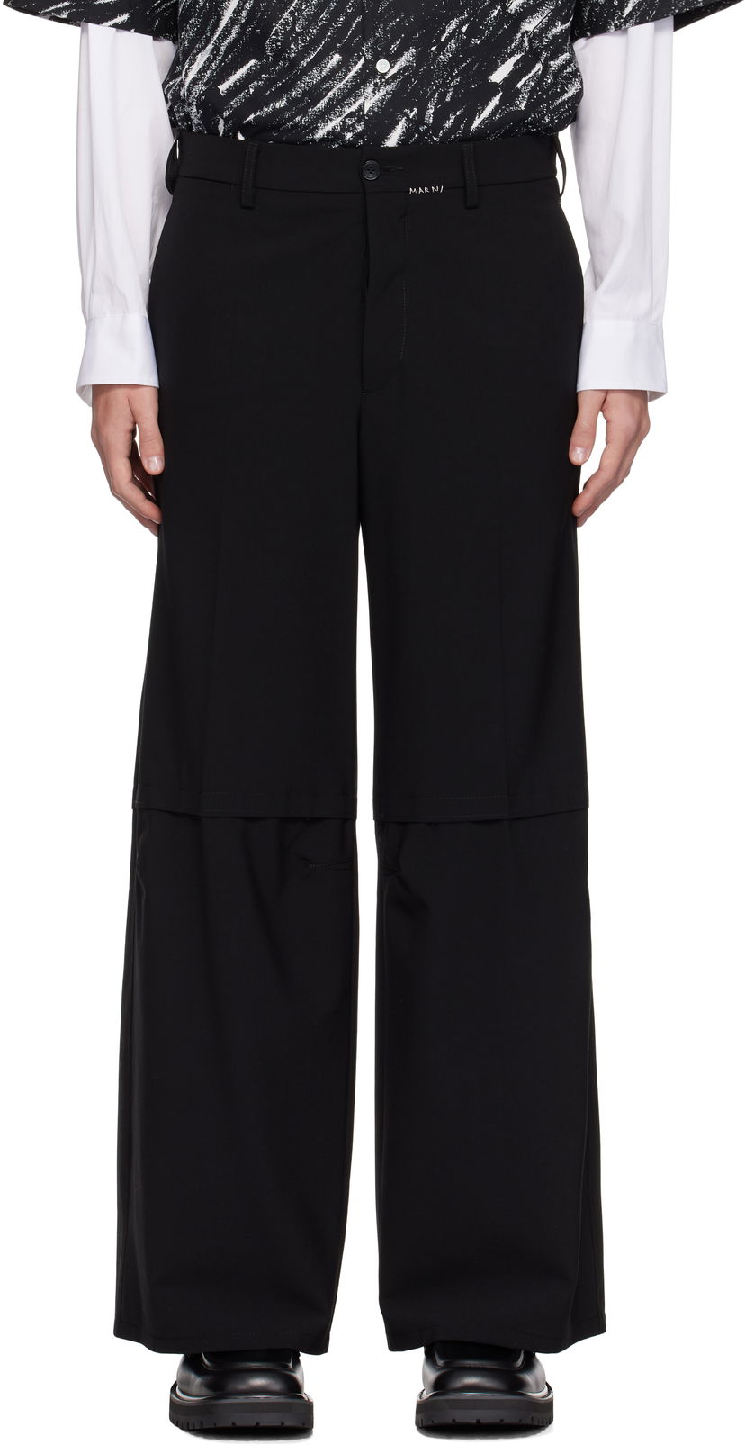 Hlače Marni Mending Trousers Crna | PUMU0271SU UTP771
