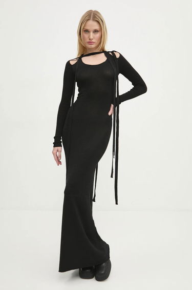Haljina Y/PROJECT Multiscarf Long Sleeve Maxi Dress Crna | 106DR008, 0