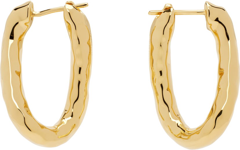 Naušnice Jil Sander Jil Sander Molten Hoop Earrings Metalik | J11VG0256_P4877