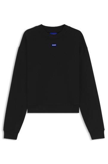 Džemper BOSS Terry Sweatshirt with Logo Badge Crna | 50534344
