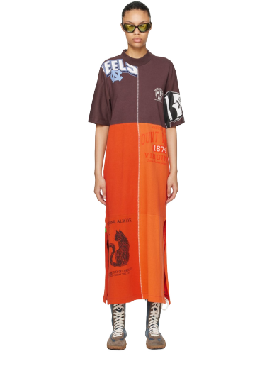 Haljina Marine Serre Regenerated Maxi Dress Narančasta | MDR040