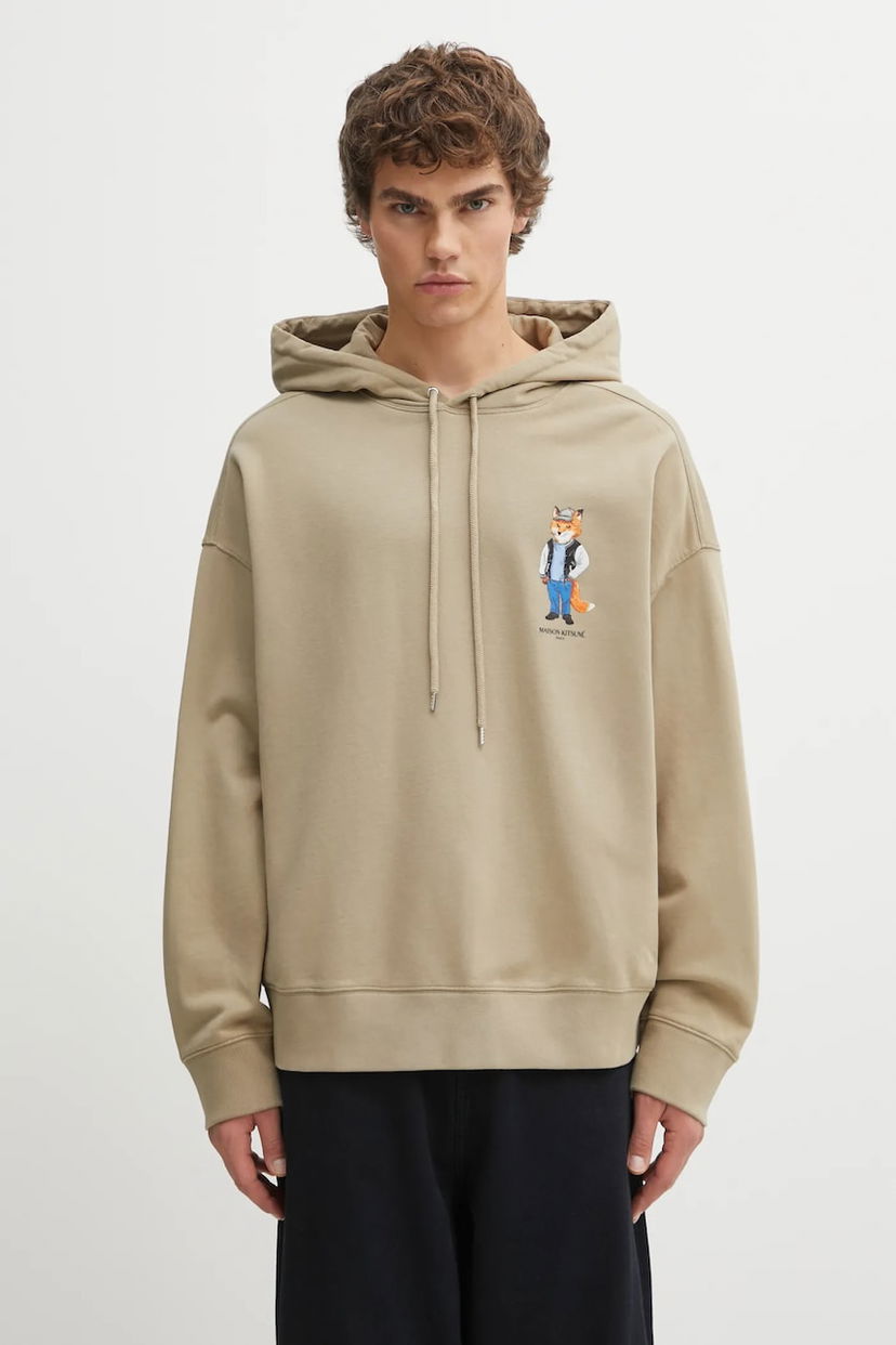 Dukserice MAISON KITSUNÉ Dressed Fox Oversize Hoodie Bež | PM00707KM0340