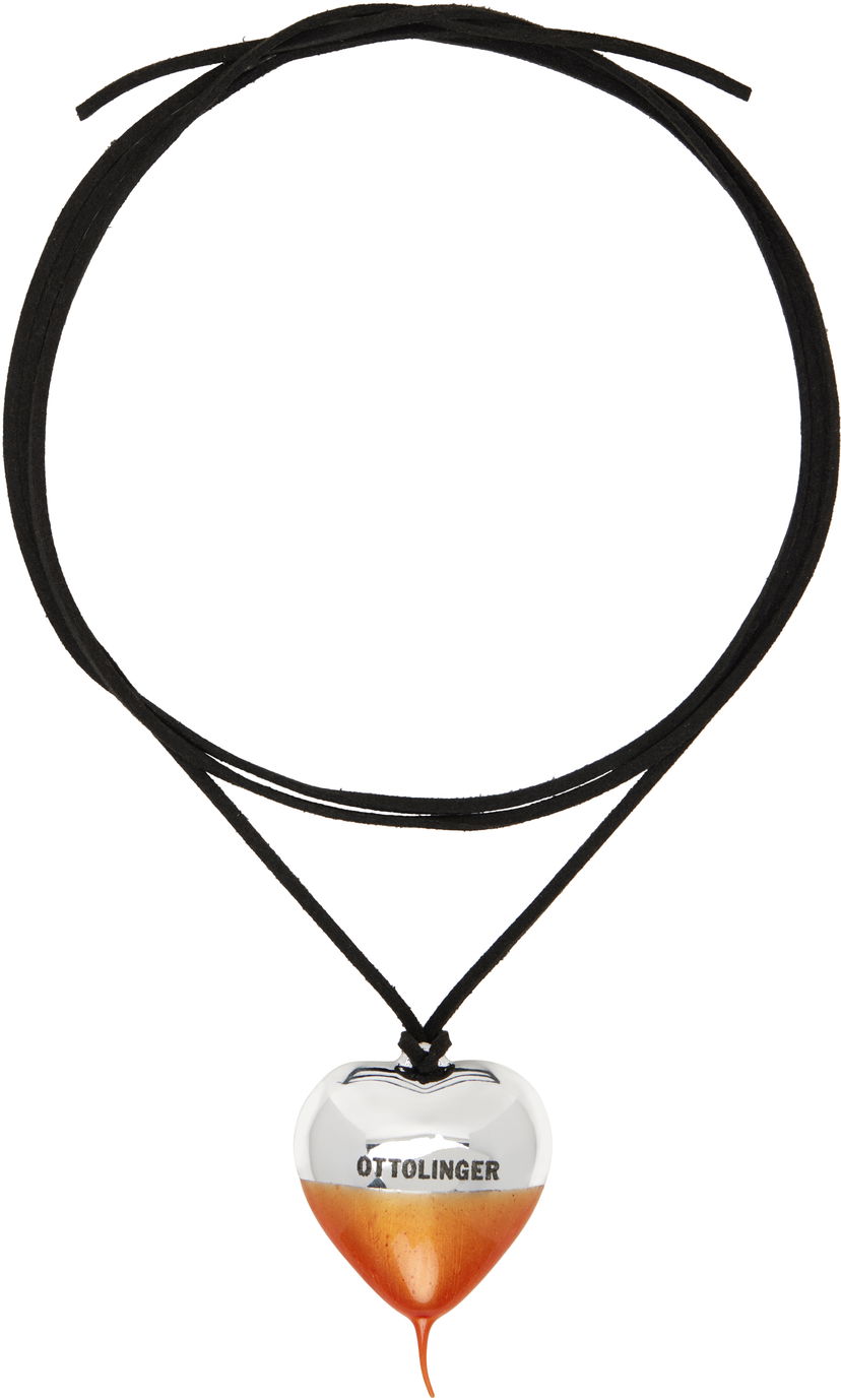 Ogrlica Ottolinger Ottolinger Knotted Heart Pendant Necklace Narančasta | 12590022501