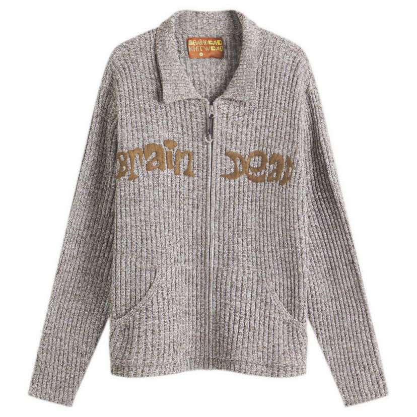 Džemper Brain Dead Brain Dead Rib Knit Cardigan, Size Large Siva | BDS25012O043-BRN