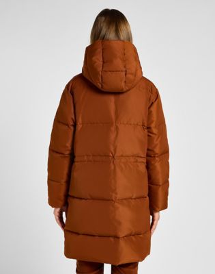 Pernata jakna Lee Long Puffer Jacket Smeđa | 112355178