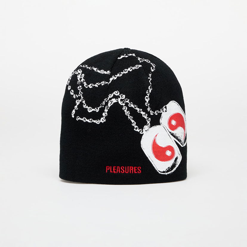 Kapica Pleasures Dog Tags Graphic Skully Beanie Crna | P24W055 BLACK