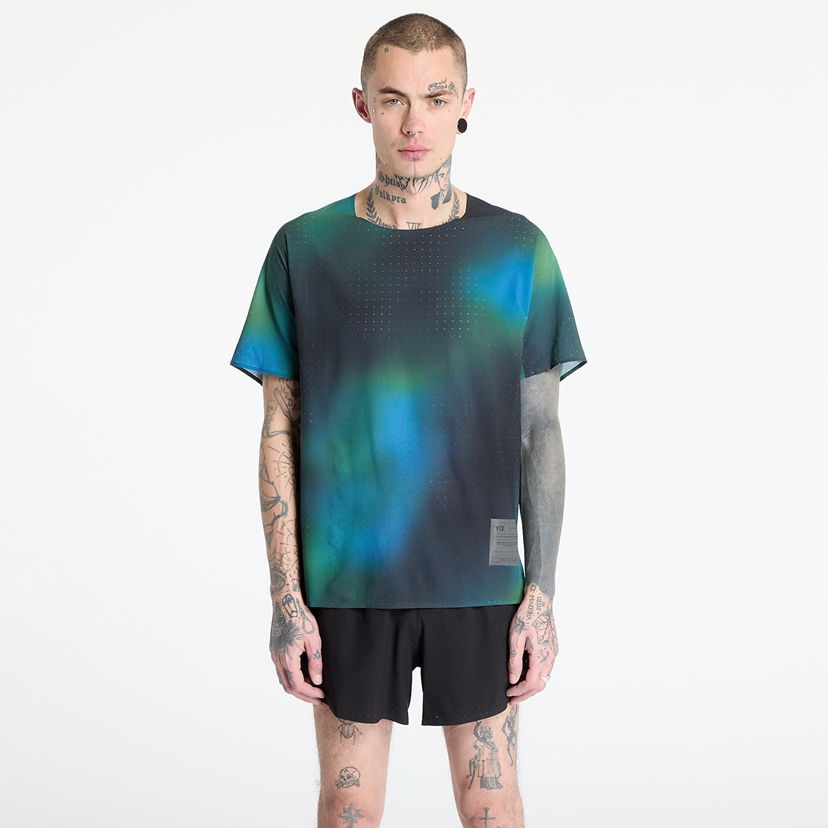 Majica kratkih rukava Y-3 Y-3 Allover Print Running Short Sleeve T-Shirt Plava | JM3340