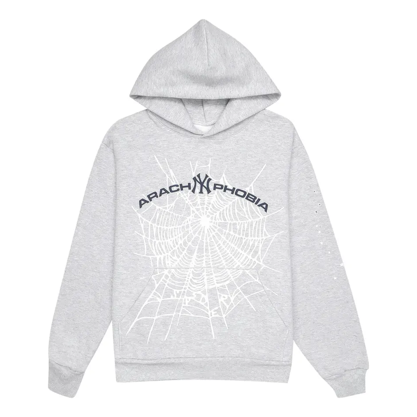 Dukserice Sp5der Spider Arachnophobia Hoodie Siva | 2406-1SS240106ANPH-ASH