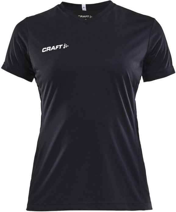 Dres Craft SQUAD JERSEY SOLID V-Neck Short Sleeve T-Shirt Crna | 1905566-9999