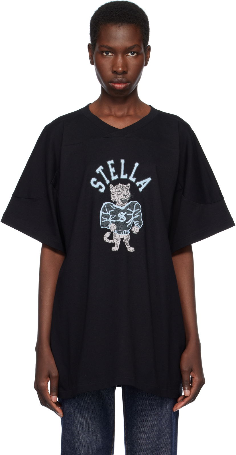 Majica kratkih rukava Stella McCartney Stella McCartney Leopard Mascot T-Shirt Crna | 6J04103SQA05