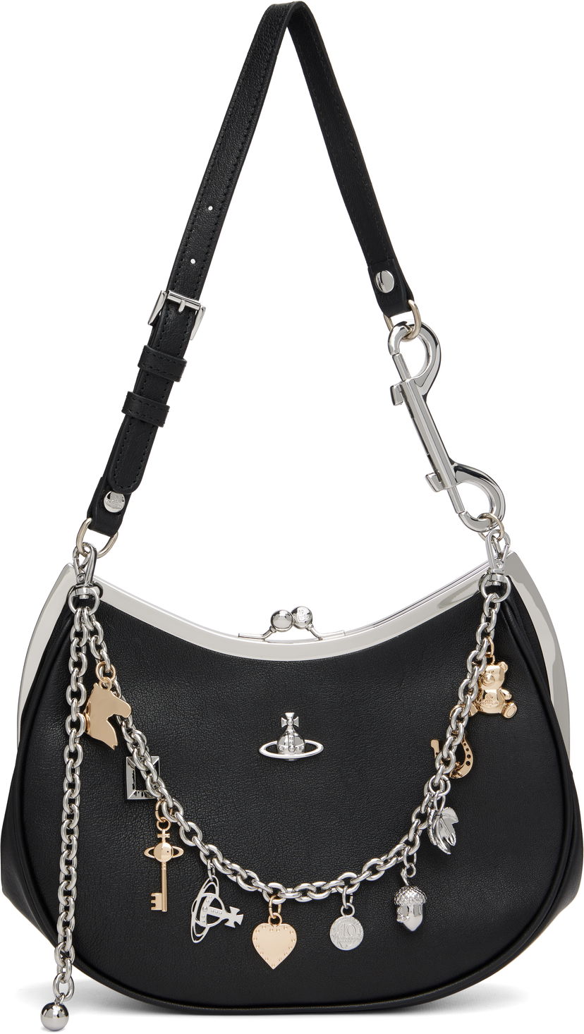 Ručna torbica Vivienne Westwood Vivienne Westwood Charm Frame Bag Crna | 4B01000PW-L00BX-