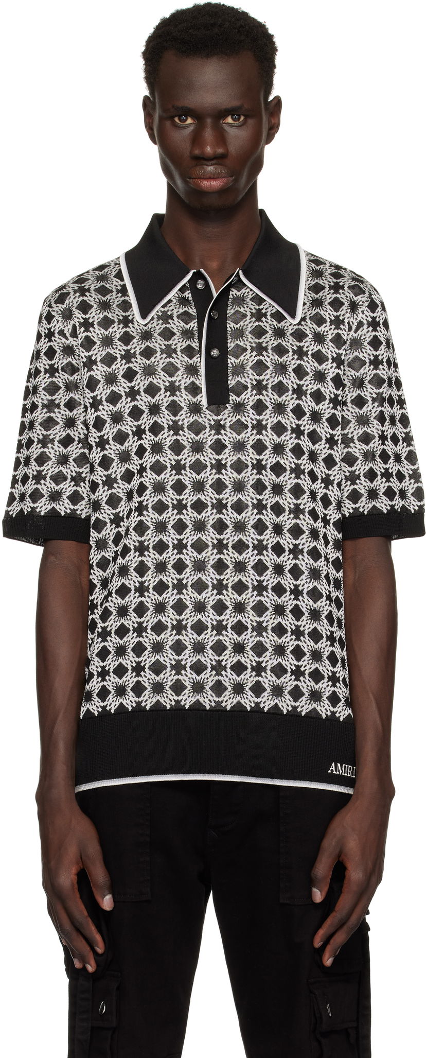 Polo majica AMIRI Amiri MA Quad Polo Crna | AMKNPO1058
