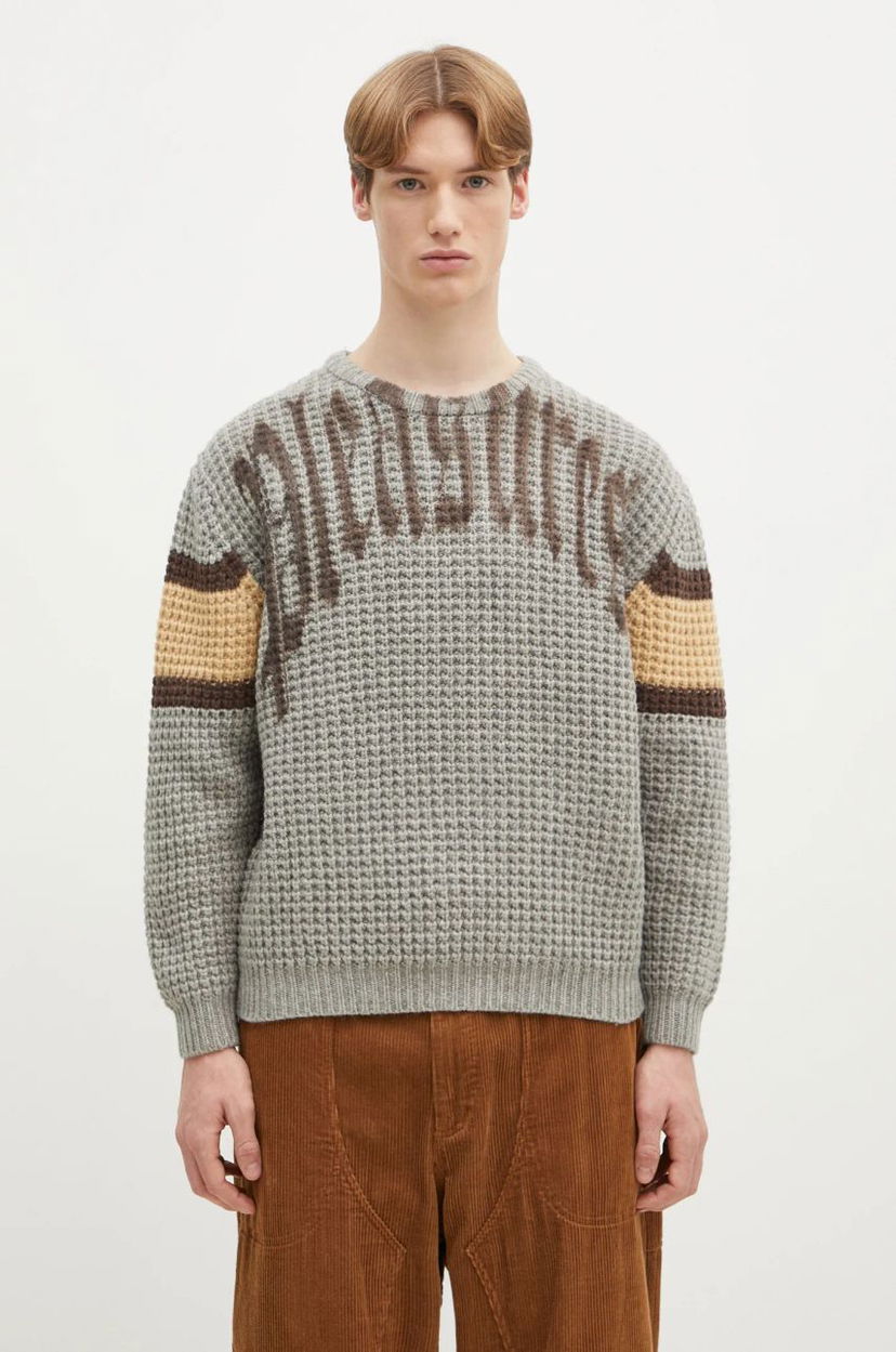 Džemper Pleasures PLEASURES Twitch Chunky Knit Sweater Siva | P24W004