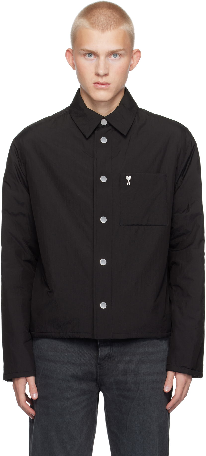Košulja AMI Padded Overshirt Crna | HJK238.PA0009