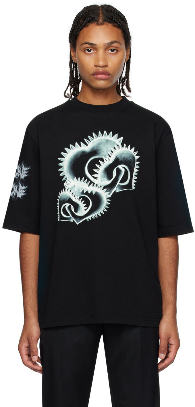 Majica kratkih rukava We11done We11done Graphic Print T-Shirt Crna | WD-TT3-23-748-U-BK