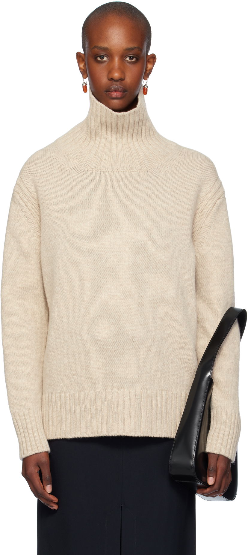 Džemper &Daughter Tunic Turtleneck Sweater Bež | H40670