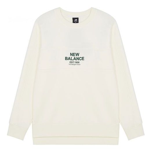 Džemper New Balance Logo Print Sweatshirt Bijela | AMT14319-NMC
