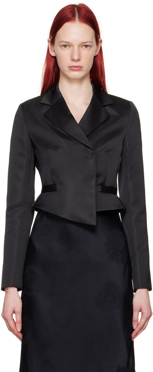 Jakna Coperni Coperni Cropped Satin Blazer Crna | COPV54828