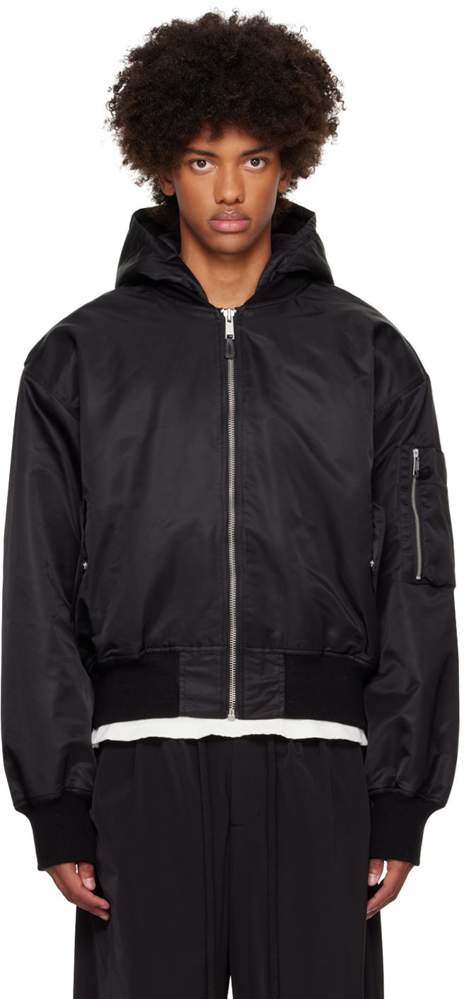 Bomber jakna Entire Studios Hooded Broad Bomber Jacket Crna | ES2539OI