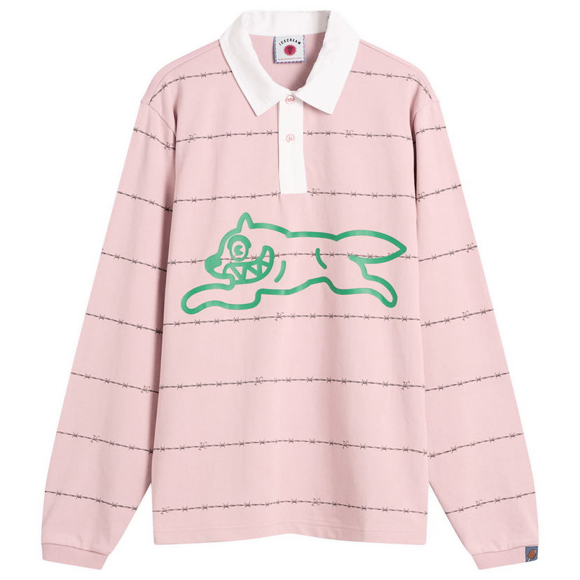 Košulja BBC IceCream Barbed Wire Running Dog Rugby Shirt, Size Large Ružičasta | IC25322-PNK