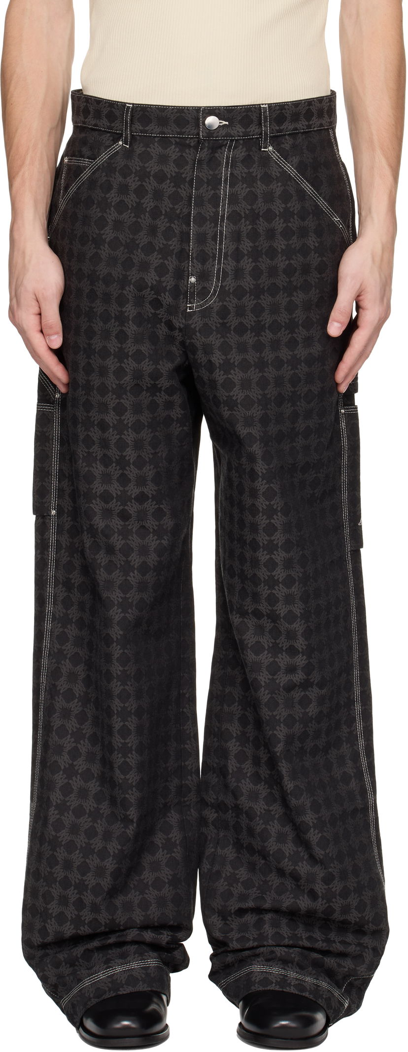 Cargo hlače AMIRI Amiri MA Quad Work Trousers Crna | AMPACA1039