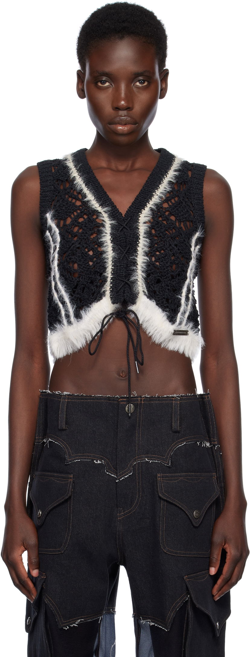 Džemper Andersson Bell Andersson Bell Western Lace-Up Knit Vest Crna | atb1318w