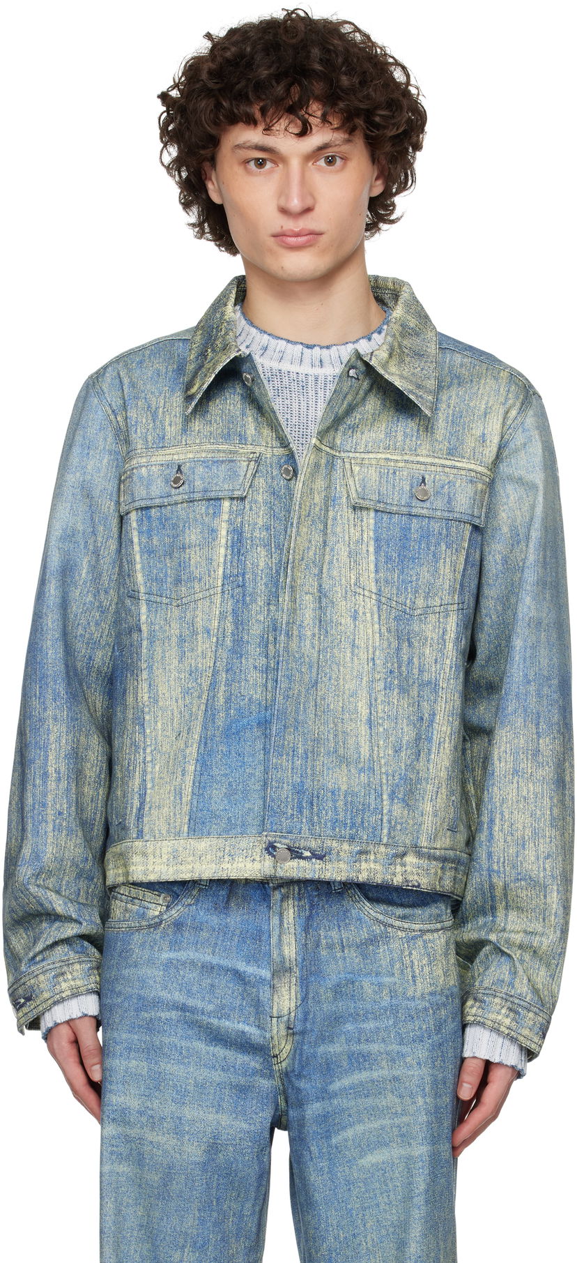 Jakna Camper Camperlab Paint Print Denim Jacket Plava | AU00021-002