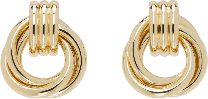 Naušnice Anine Bing Anine Bing Triple Knot Earrings Metalik | A-15-3711-920