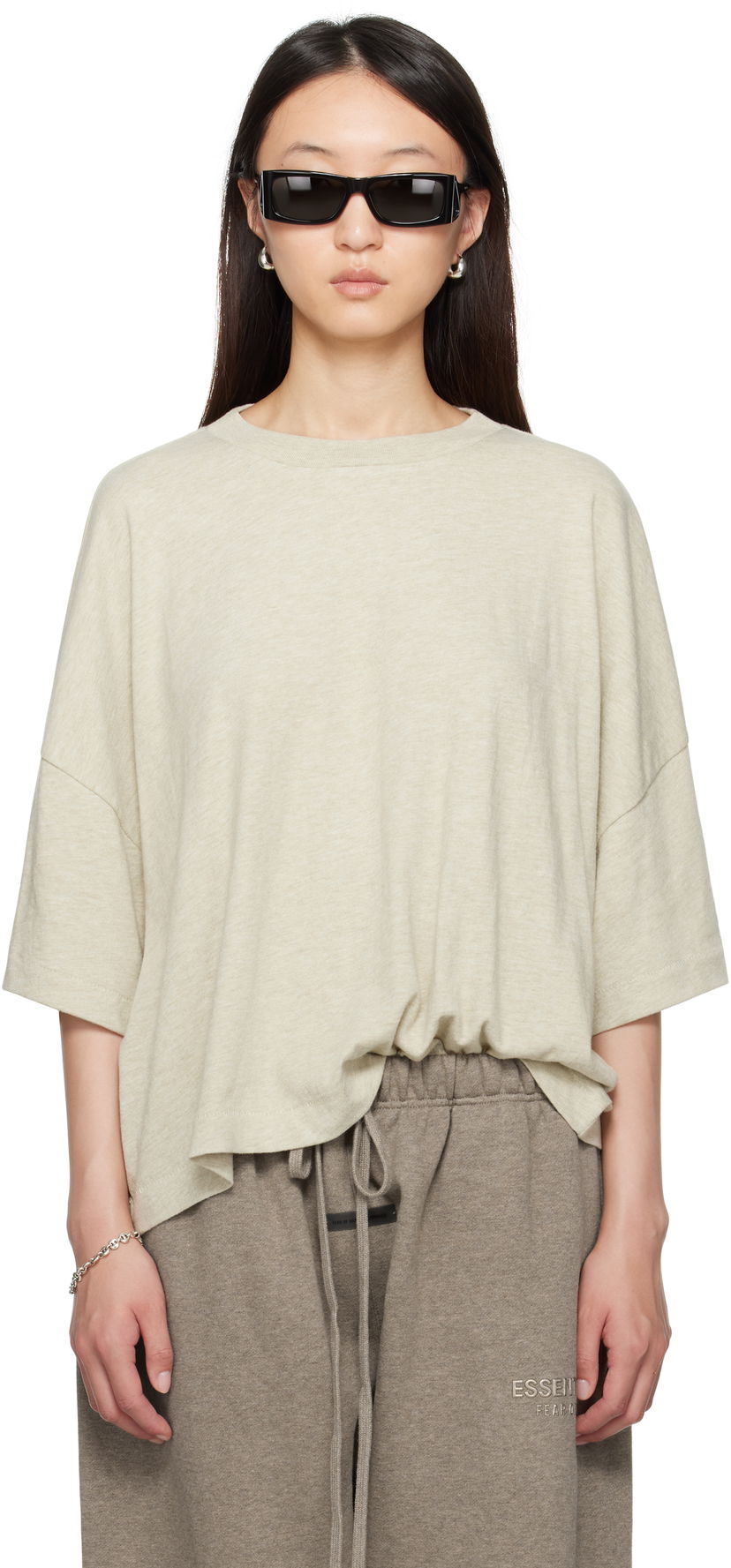 Majica kratkih rukava Fear of God Fear of God ESSENTIALS Boxy T-Shirt Bež | 125SP255892FW