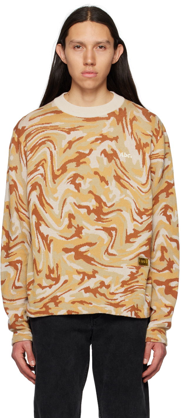 Dukserice Advisory Board Crystals Warped Camo Print Sweatshirt Bež | ABC123CCN