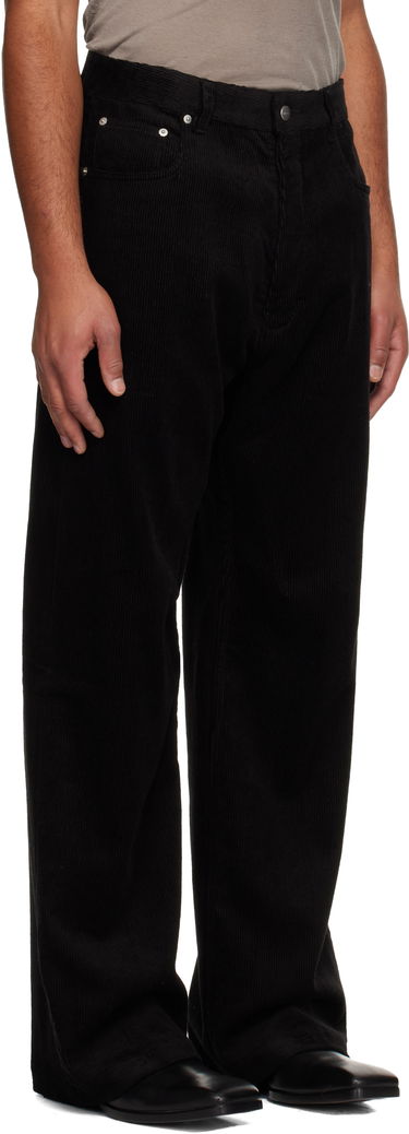 Hlače Rick Owens Corduroy Concordians Geth Trousers Crna | RU02E1333 MLC9, 1