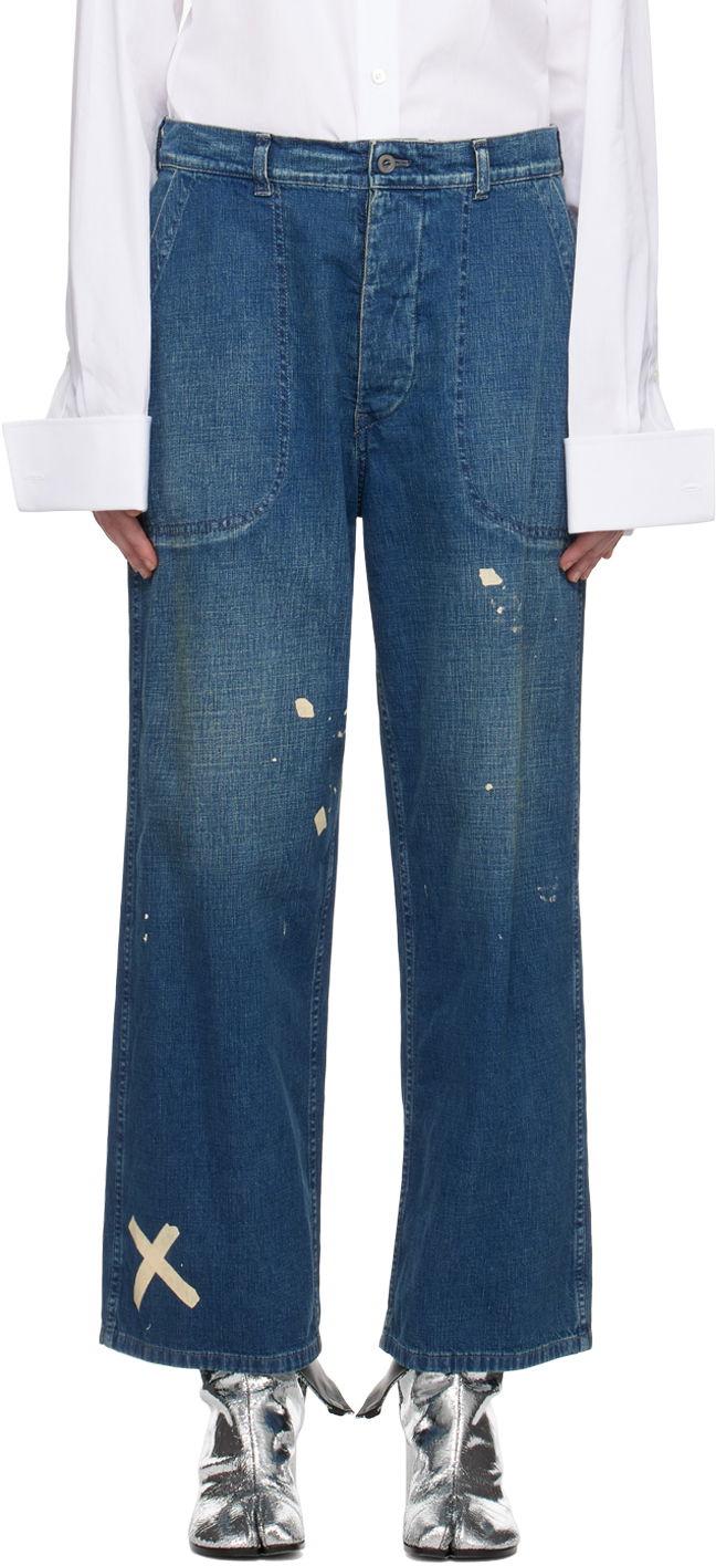 Jeans Maison Margiela Paint Splatter Jeans Plava | S51KA0592 S30877