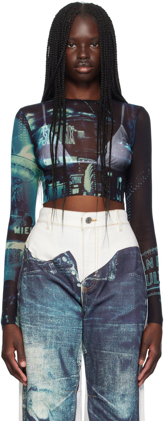 Crop top Jean Paul Gaultier Gaultier 'The Pigalle Crop' Long Sleeve T-shirt Višebojno | 24/30-F-TO205-T552-59560100