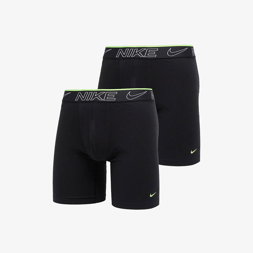 Bokserice Nike Elite Cotton Stretch Long Boxer Brief 2-Pack Crna | 0000KE1270-001