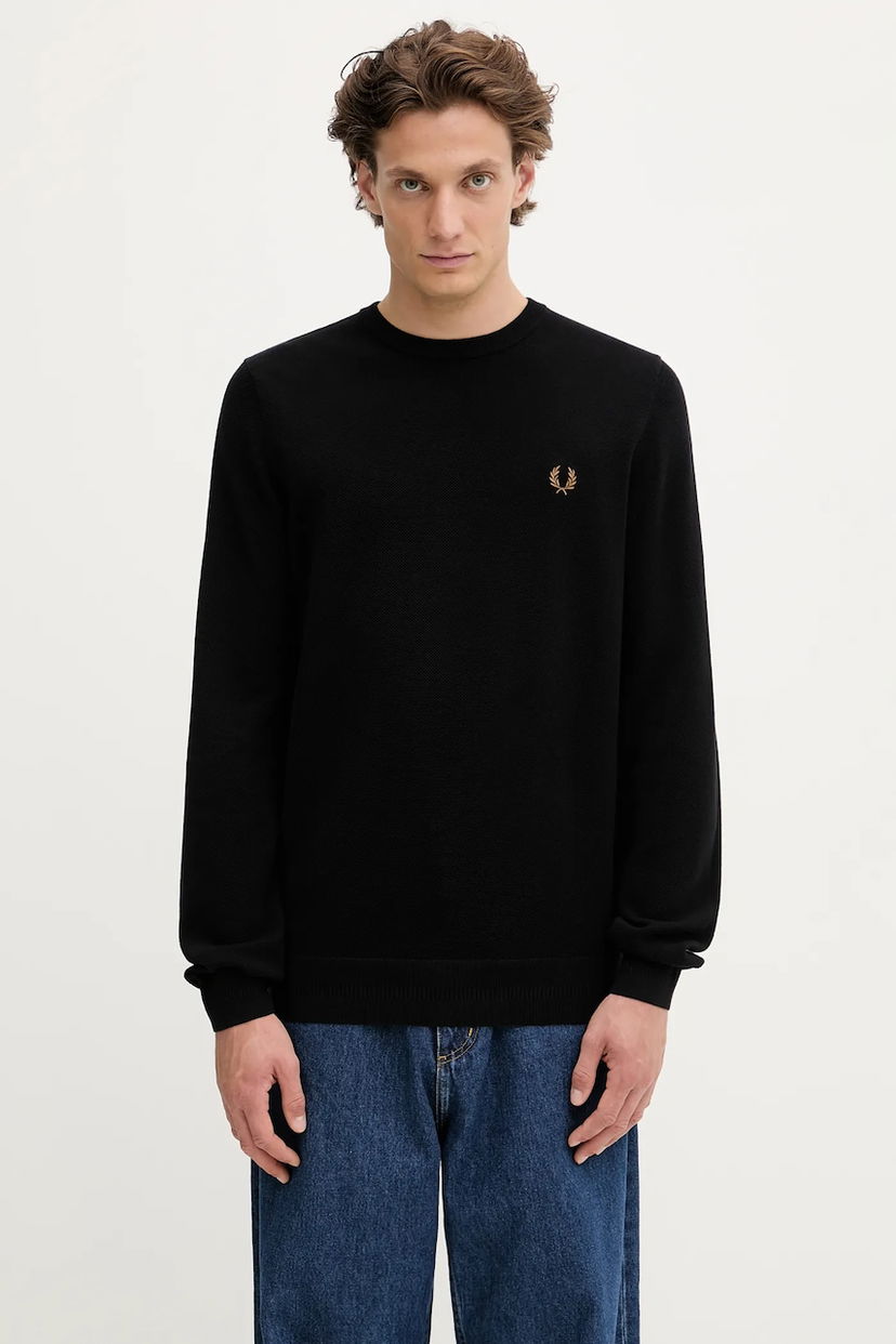 Džemper Fred Perry Fred Perry Crew Neck Sweater Crna | K1309