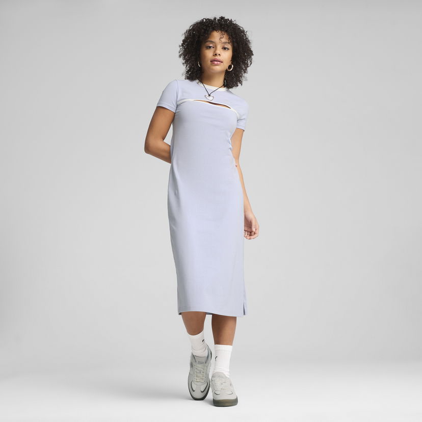 Haljina Puma WARDROBE ESS Midi Cutout Dress Plava | 629769_47
