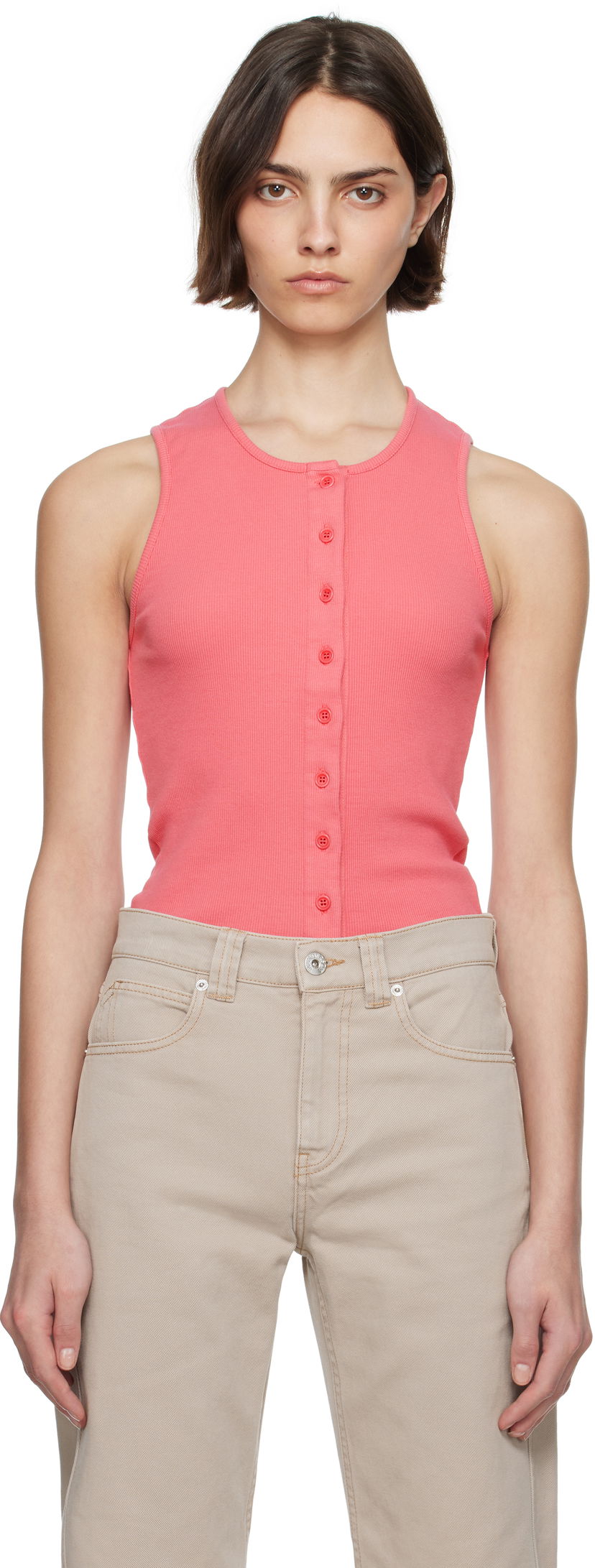 Majica bez rukava JW Anderson JW Anderson Buttoned Tank Top Ružičasta | JO0266-PG1512