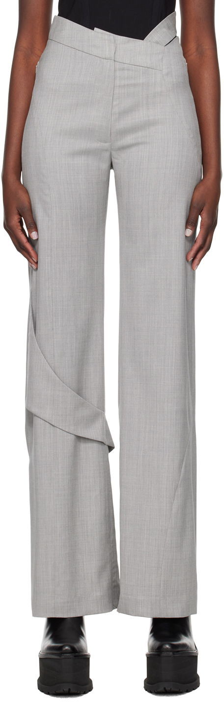 Hlače HELIOT EMIL Fluid Draped Trousers Siva | HE_W_10_043_LGY06